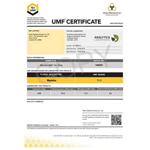 Raw Manuka Honey | New Zealand Honey MGO 263+