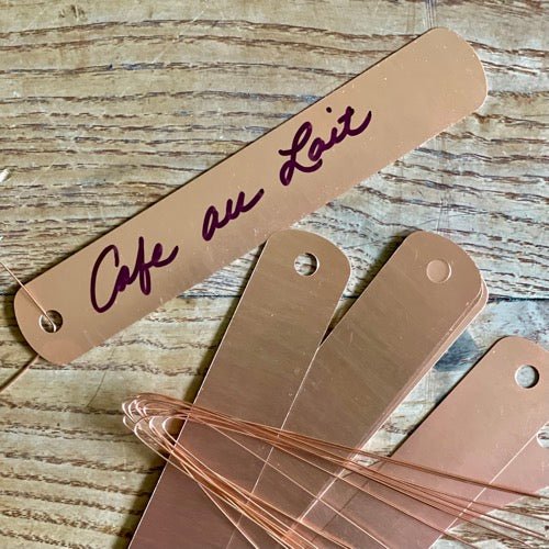 Copper Garden Tags with Wire - 5 inches - Backwoods Auctions