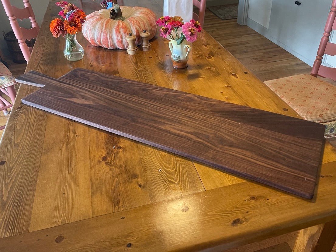 Long American Walnut Charcuterie Board - Vintage Style Long French Breadboard - Backwoods Auctions