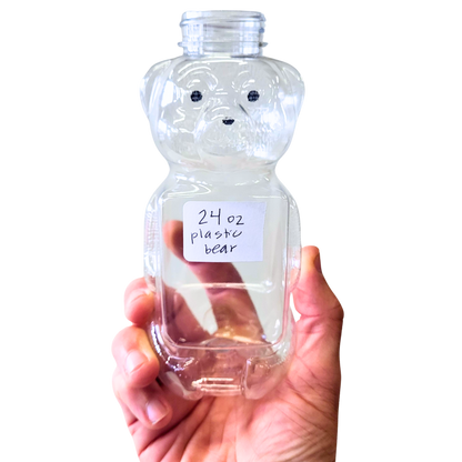 24 oz Plastic Flat Panel Honey Bears