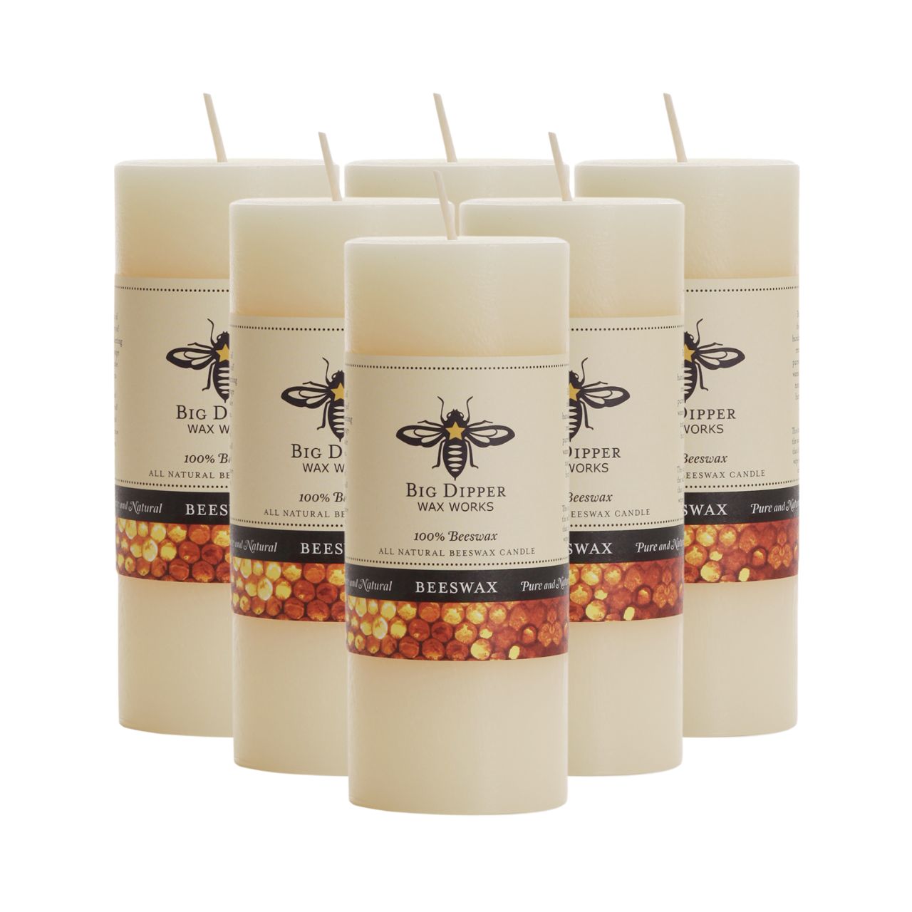Pure Beeswax Pillar Candles - Backwoods Auctions