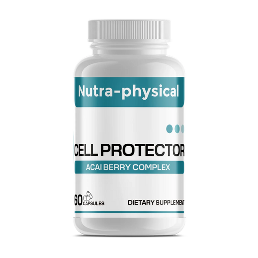 Nutra-physical Cell Protector dietary supplement bottle with acai berry complex, 60 capsules
