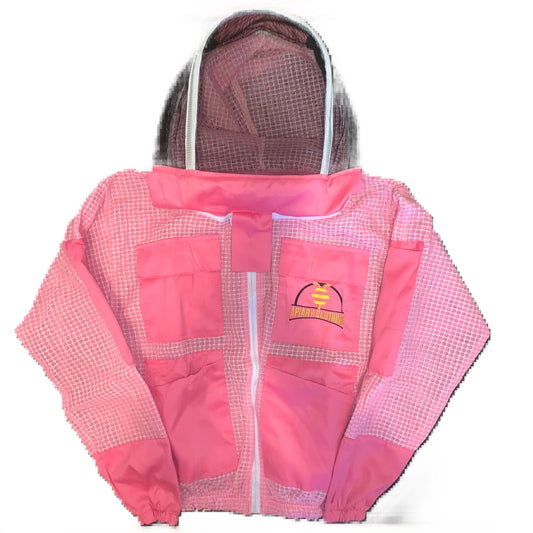 Pink Mesh Beekeeper Jacket with Fencing Veil