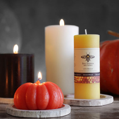 All Hallows Eve Beeswax Pillar Candles - Backwoods Auctions