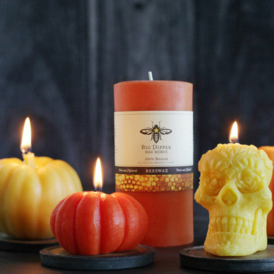 All Hallows Eve Beeswax Pillar Candles - Backwoods Auctions