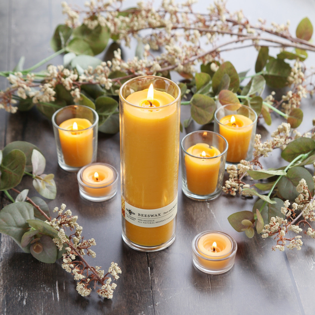 Pure Beeswax Sanctuary Glass Candle - Backwoods Auctions