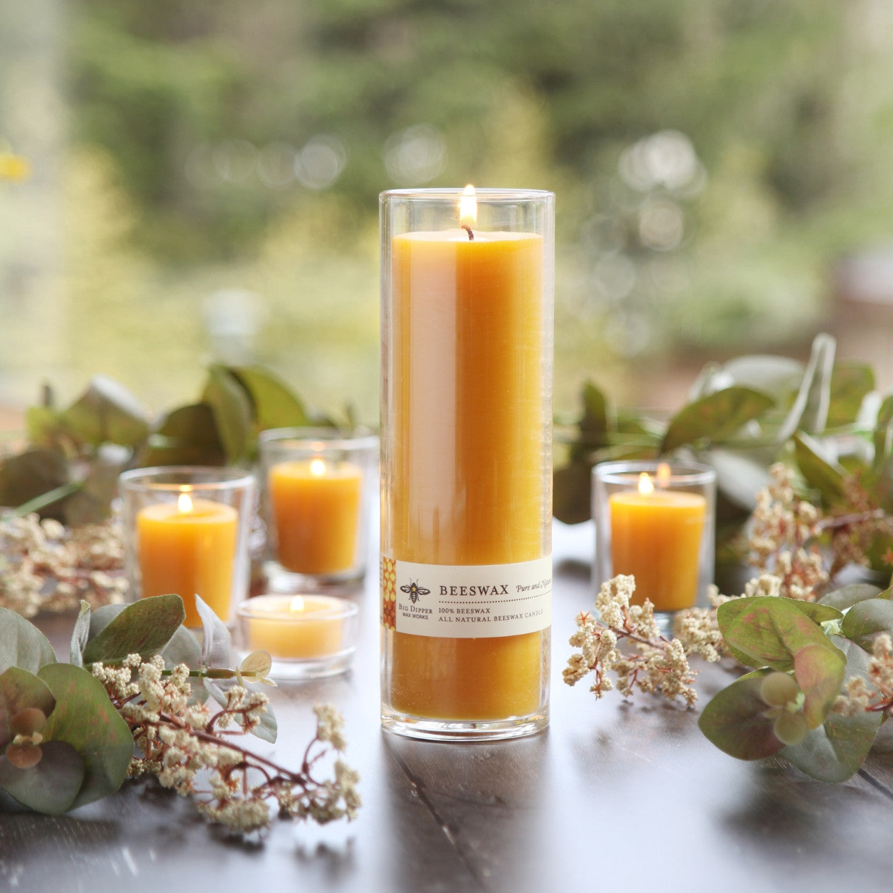 Pure Beeswax Sanctuary Glass Candle - Backwoods Auctions