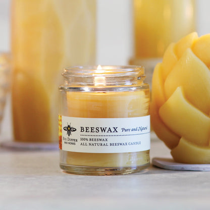 Pure Beeswax Apothecary Glass Candle - Backwoods Auctions