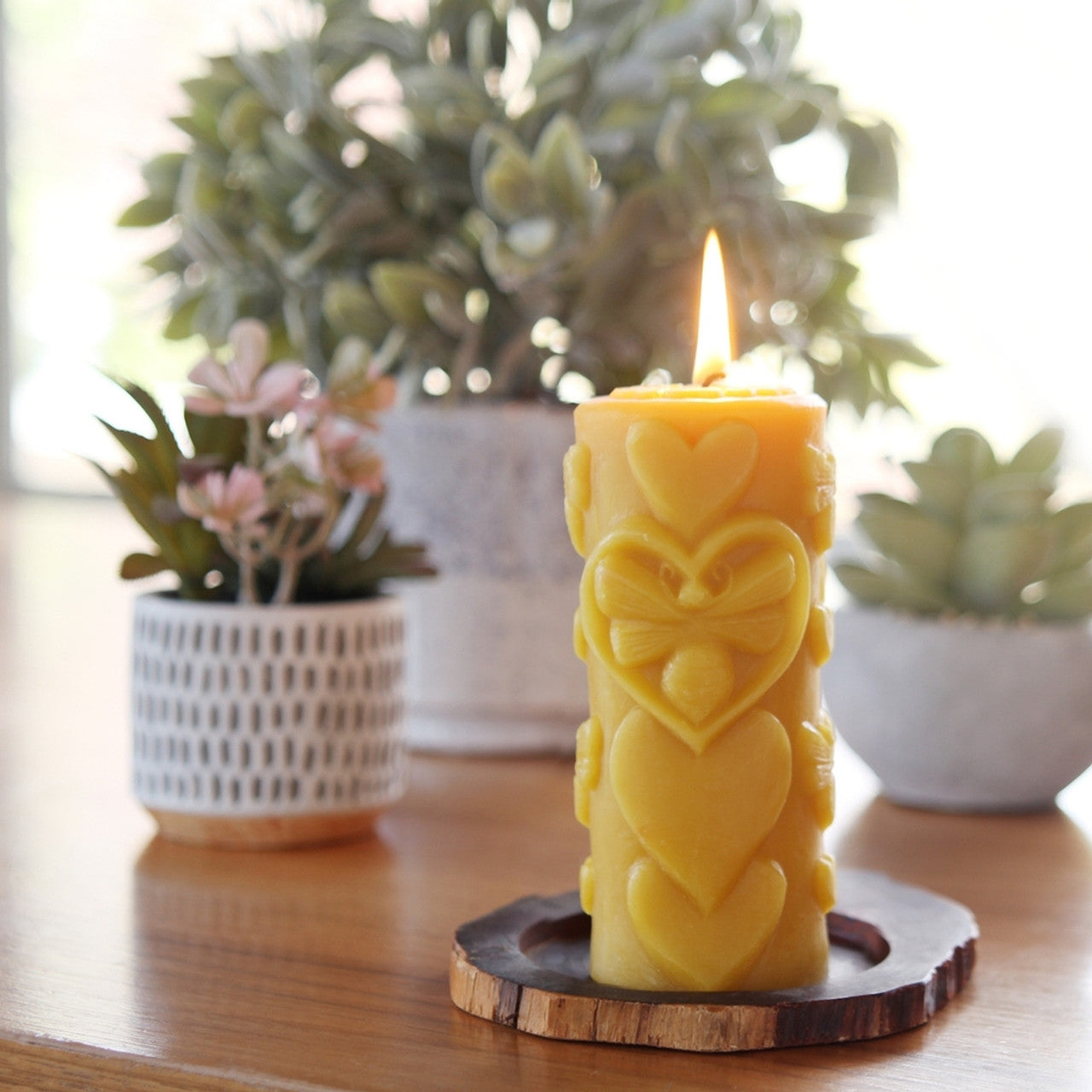 Bee-Love Pillar Candle - Backwoods Auctions