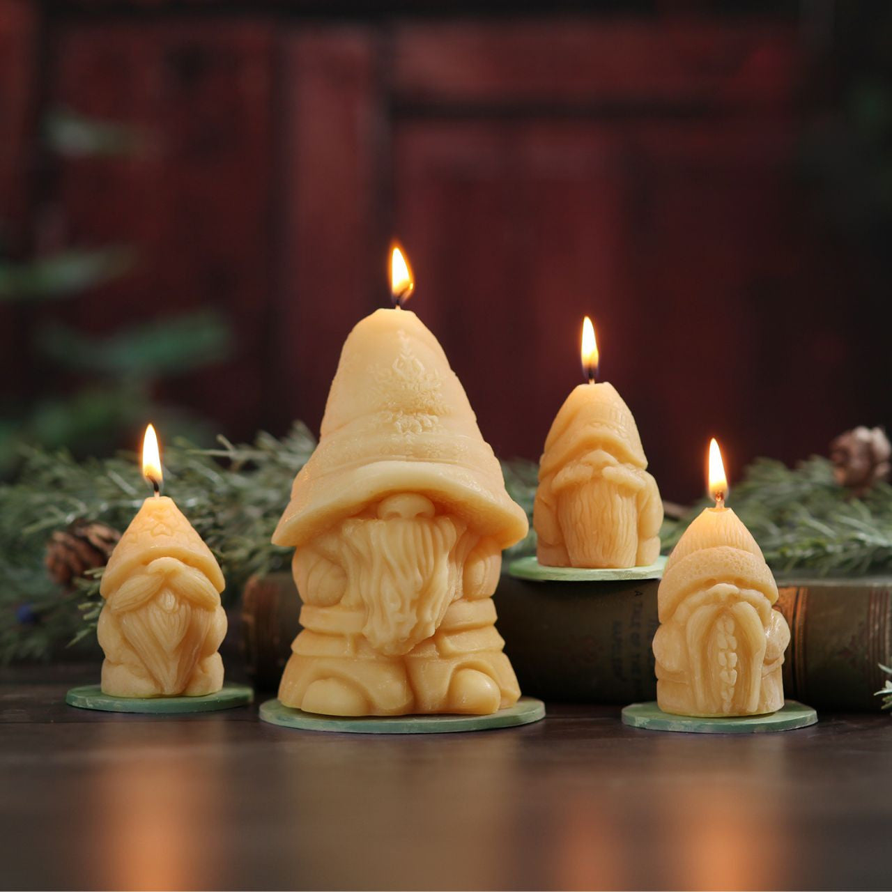 Beeswax Large Holiday Gnome Candle - Backwoods Auctions