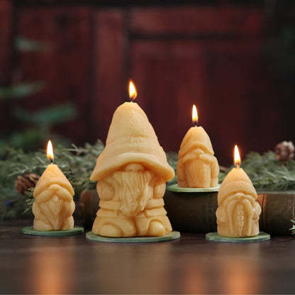 Beeswax Large Holiday Gnome Candle - Backwoods Auctions
