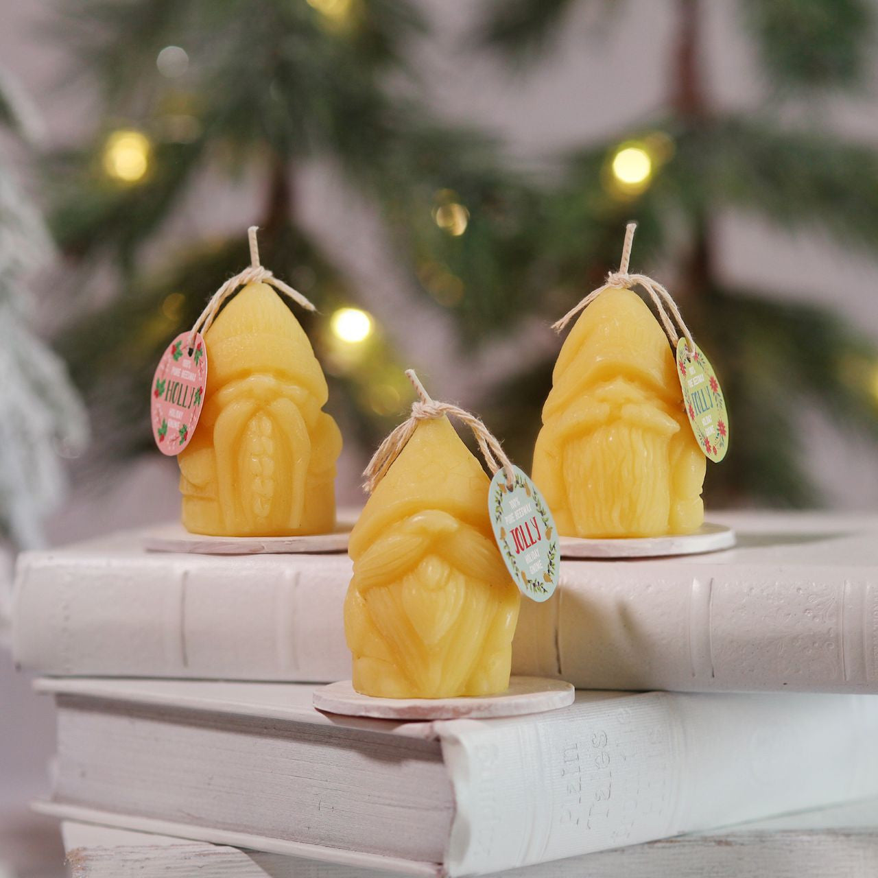 Beeswax Holiday Gnome Candle 3-Pack - Backwoods Auctions