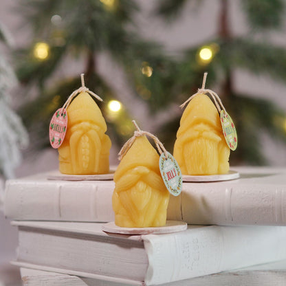 Beeswax Holiday Gnome Candle 3-Pack - Backwoods Auctions