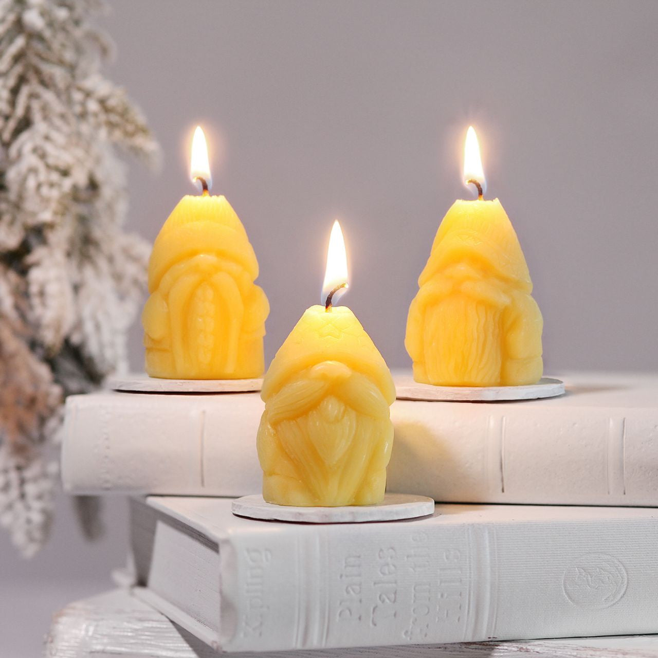 Beeswax Holiday Gnome Candle 3-Pack - Backwoods Auctions