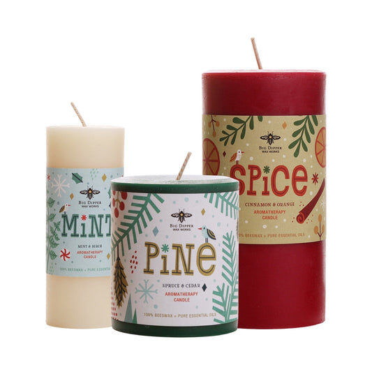 Holiday Aromatherapy Pillar Candles - Backwoods Auctions