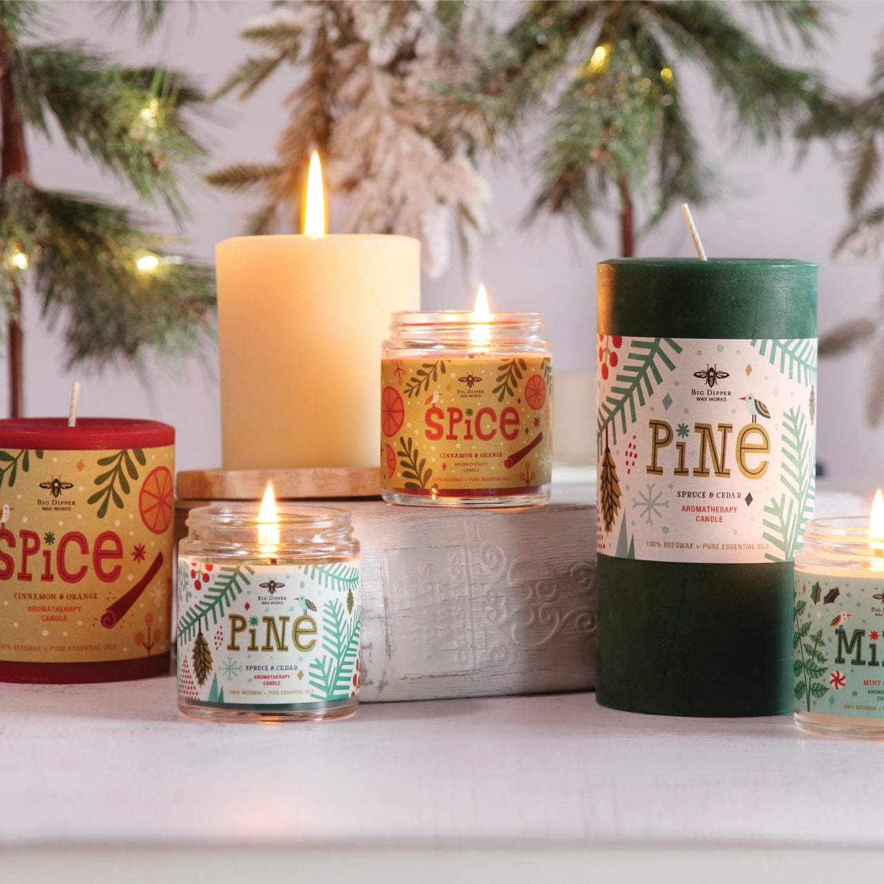 Holiday Aromatherapy Pillar Candles - Backwoods Auctions