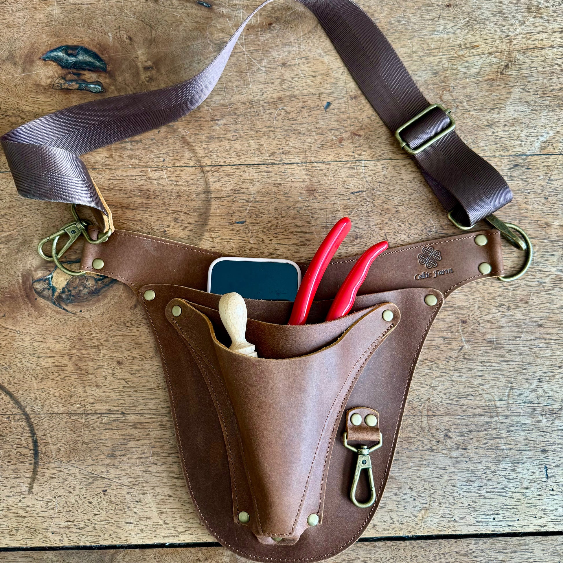 Ultimate Leather Garden Tool Belt & Holder - Extra Rivet Reinforced, Master Gardener Designed - Backwoods Auctions
