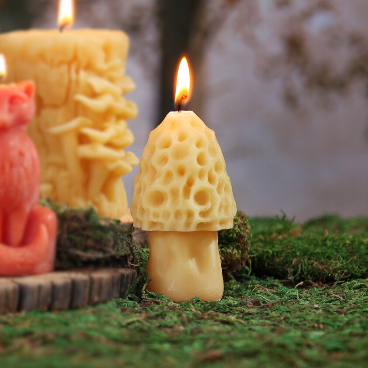 Beeswax Mushroom Candles - Backwoods Auctions
