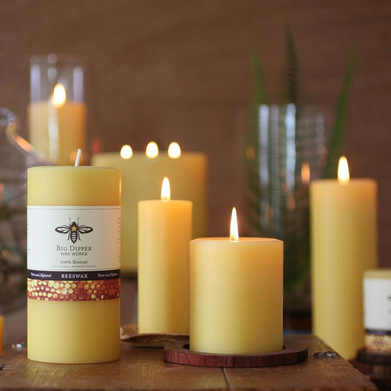 Pure Beeswax Pillar Candles - Backwoods Auctions