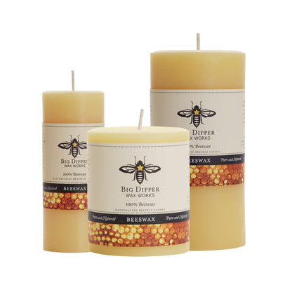 Pure Beeswax Pillar Candles - Backwoods Auctions