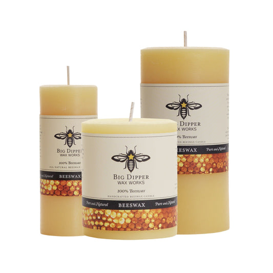 Pure Beeswax Pillar Candles - Backwoods Auctions