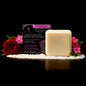 EPS bee hive shaped conditioner bar with Terrace Garden floral scent packaging, surrounded by rice grains and flowers