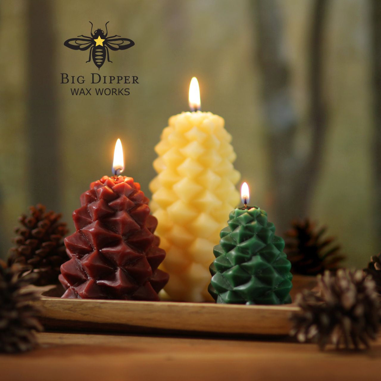 Beeswax Pinecone Candles - Backwoods Auctions