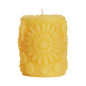 Beeswax Floral Pillar Candle - Backwoods Auctions