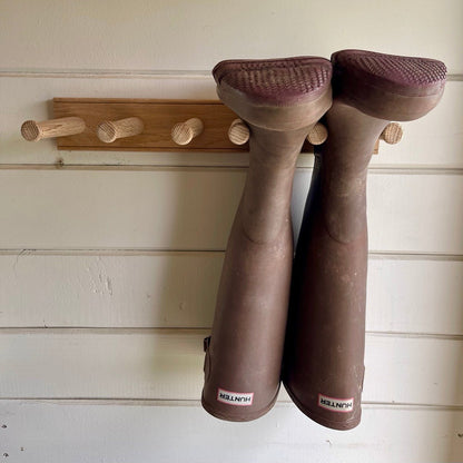 English Wellington Boot Rack - White Oak 2 Pair - Backwoods Auctions