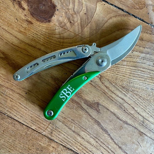Engraved Gardener's Multi-Tool Gift Box - Tool, Case and Sharpener - Backwoods Auctions