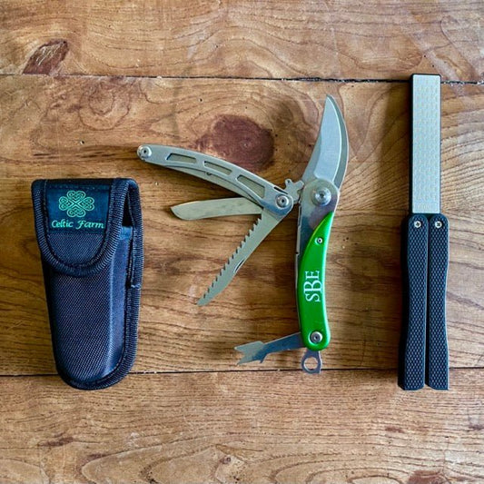 Engraved Gardener's Multi-Tool Gift Box - Tool, Case and Sharpener - Backwoods Auctions