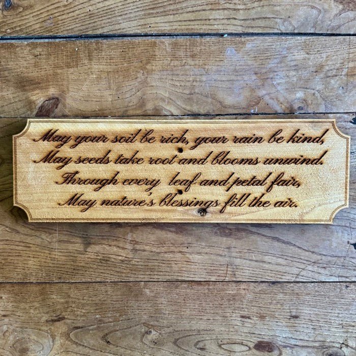 Garden Blessing Sign - Made in USA with American Cedar - Backwoods Auctions