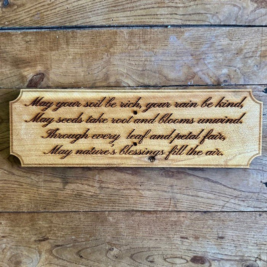 Garden Blessing Sign - Made in USA with American Cedar - Backwoods Auctions