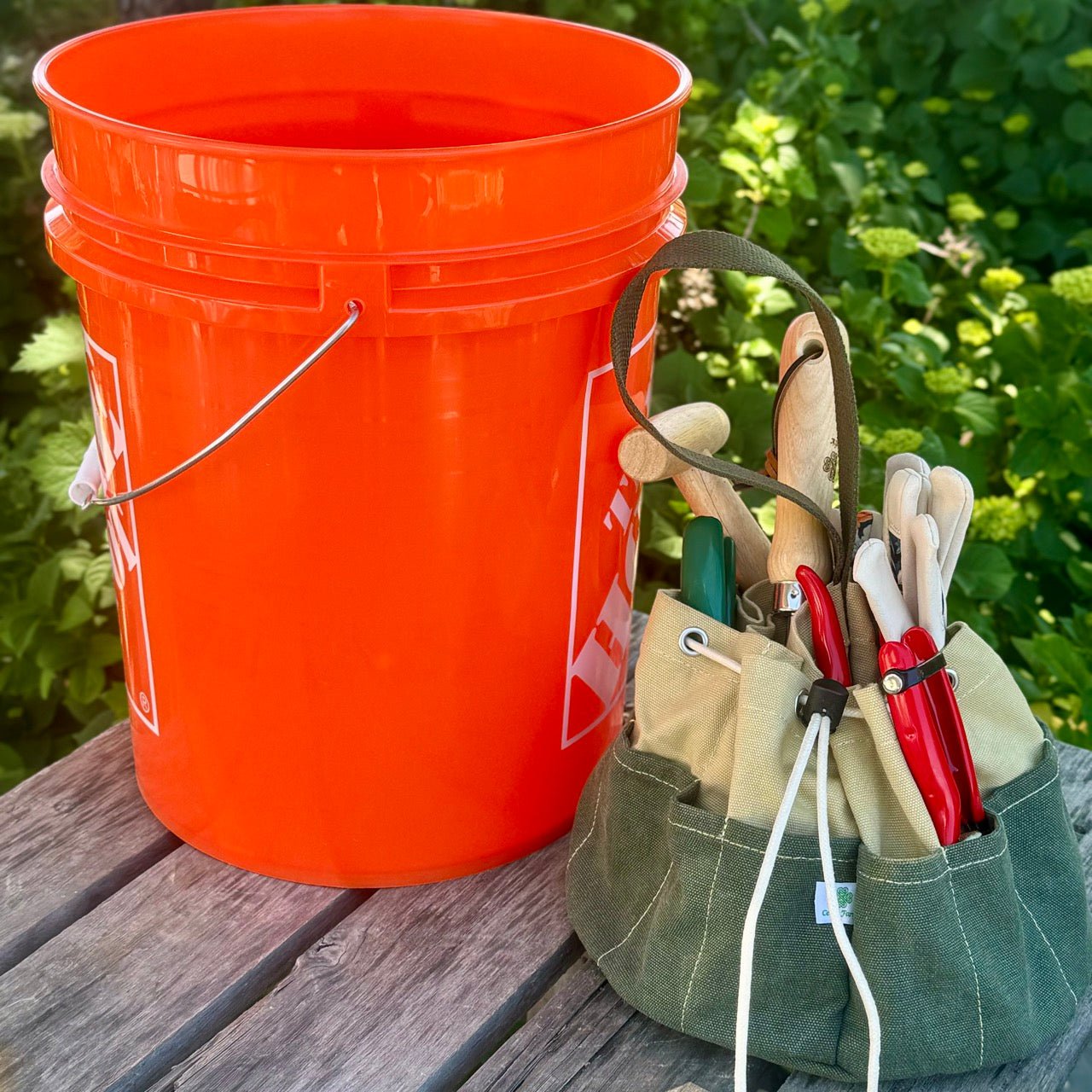 Garden Bucket Bag - Heavy Waxed Canvas - Backwoods Auctions