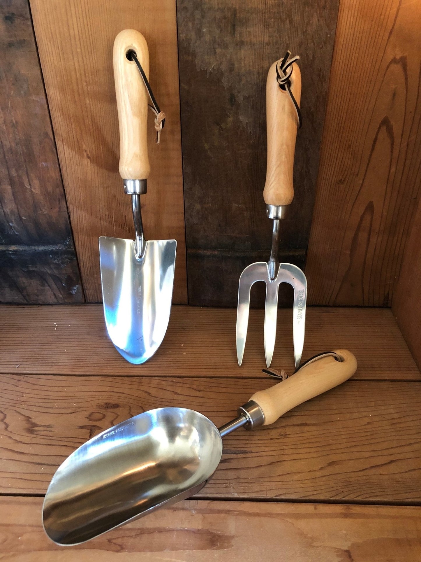Garden Hand Tool Set - Hardwood and Stainless - Backwoods Auctions