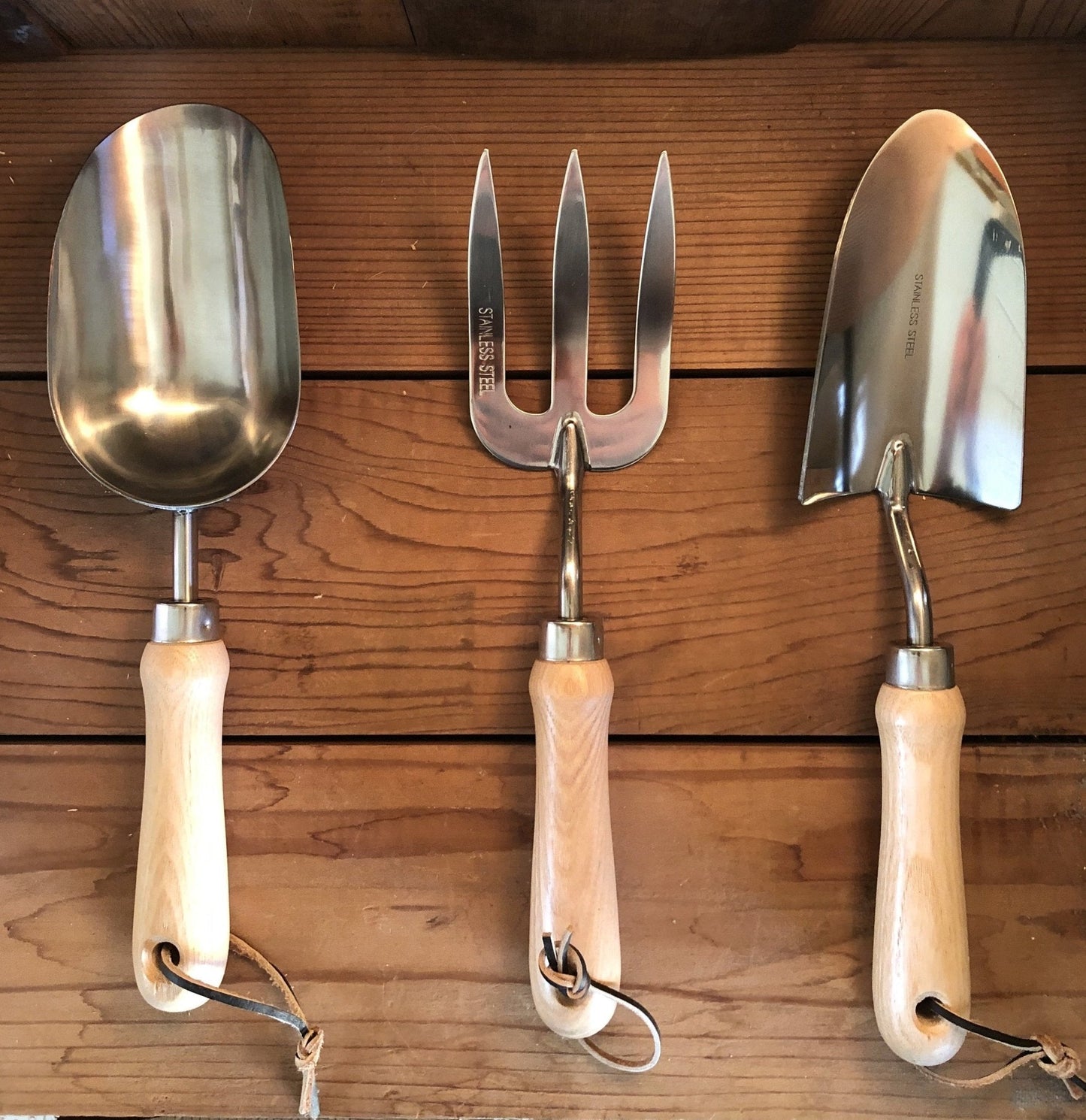 Garden Hand Tool Set - Hardwood and Stainless - Backwoods Auctions