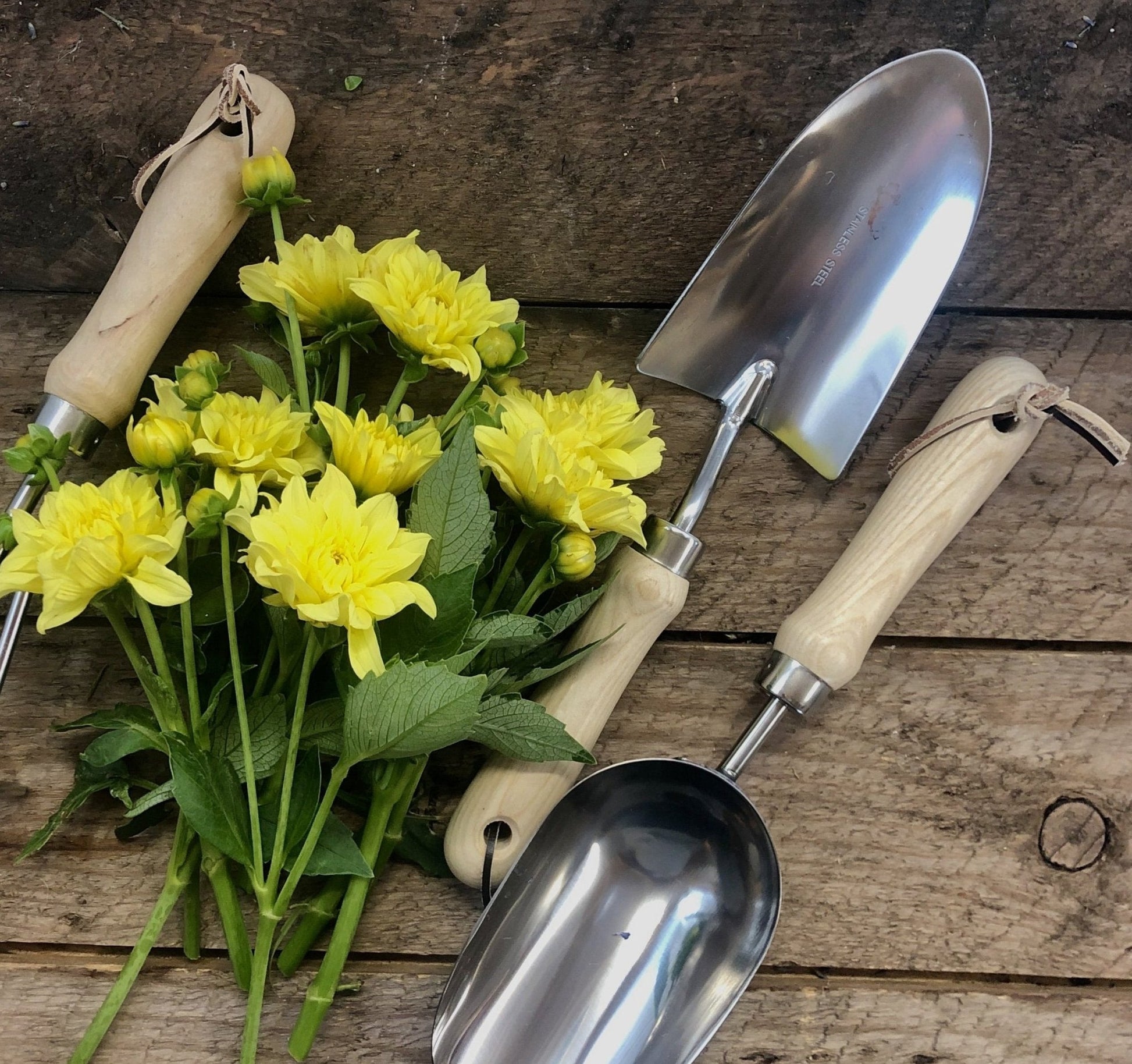 Garden Hand Tool Set - Hardwood and Stainless - Backwoods Auctions