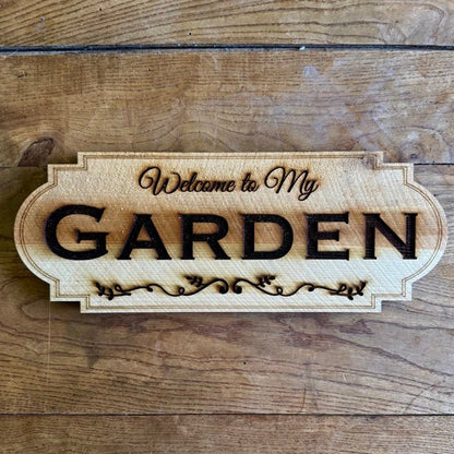 Garden Welcome Sign - Made in USA with American Cedar - Backwoods Auctions