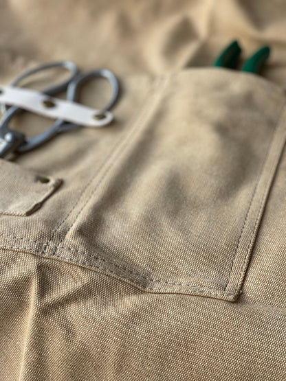 Gardening Apron - Waxed Canvas Apron with Pockets - Backwoods Auctions