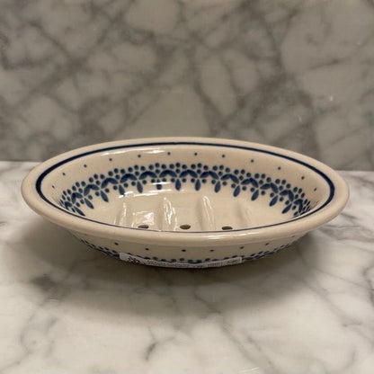 Hand-painted Polish Floral Ceramic Soap Dish - Vine - Backwoods Auctions