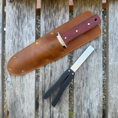 Hori Hori Garden Gift Box | Hori, Custom Leather Sheath & Dual Surface Diamond Sharpener - Backwoods Auctions