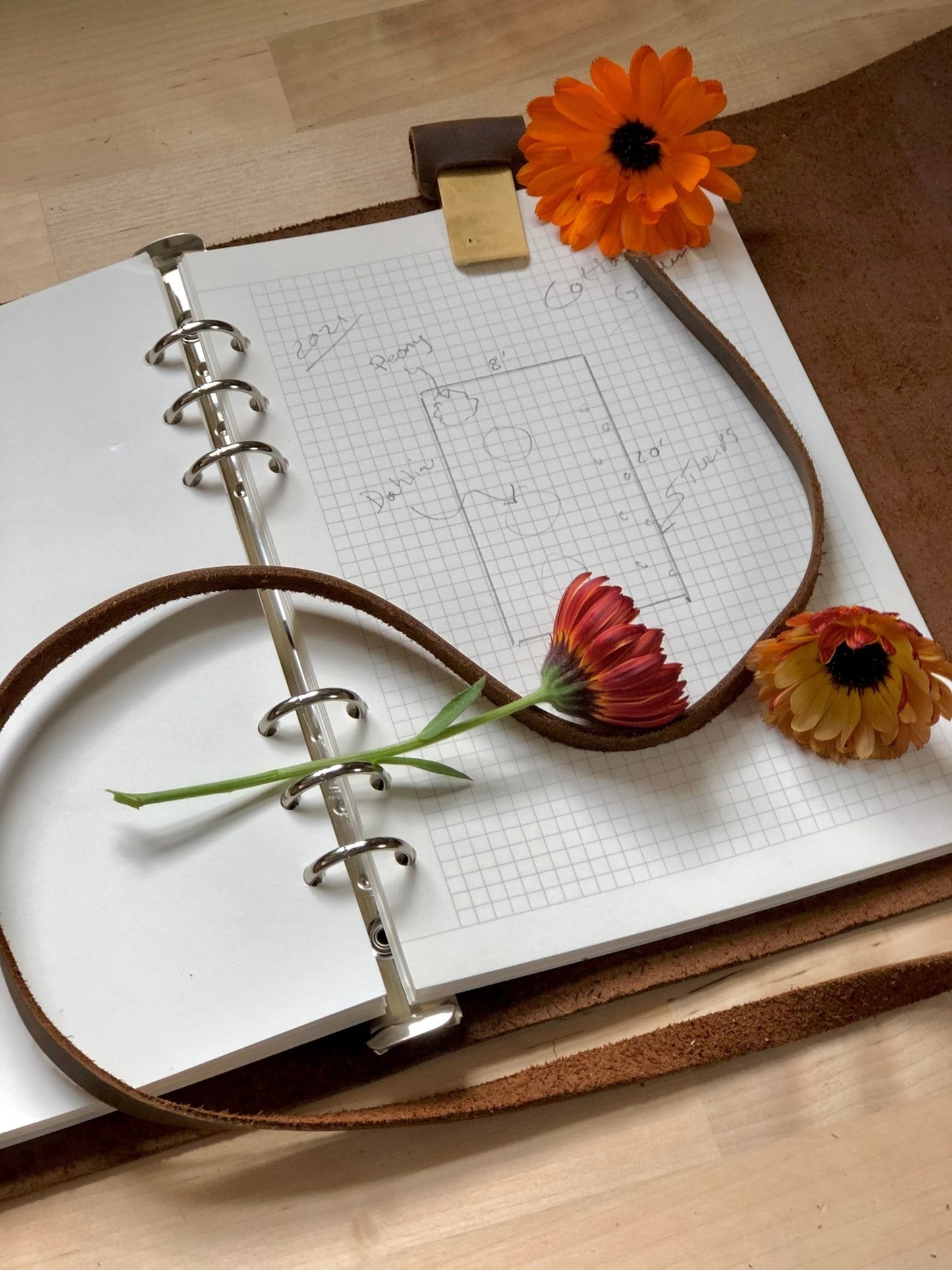 Leather Garden Journal and Diary - A Notebook for Garden Thoughts, Planning and Design - Backwoods Auctions