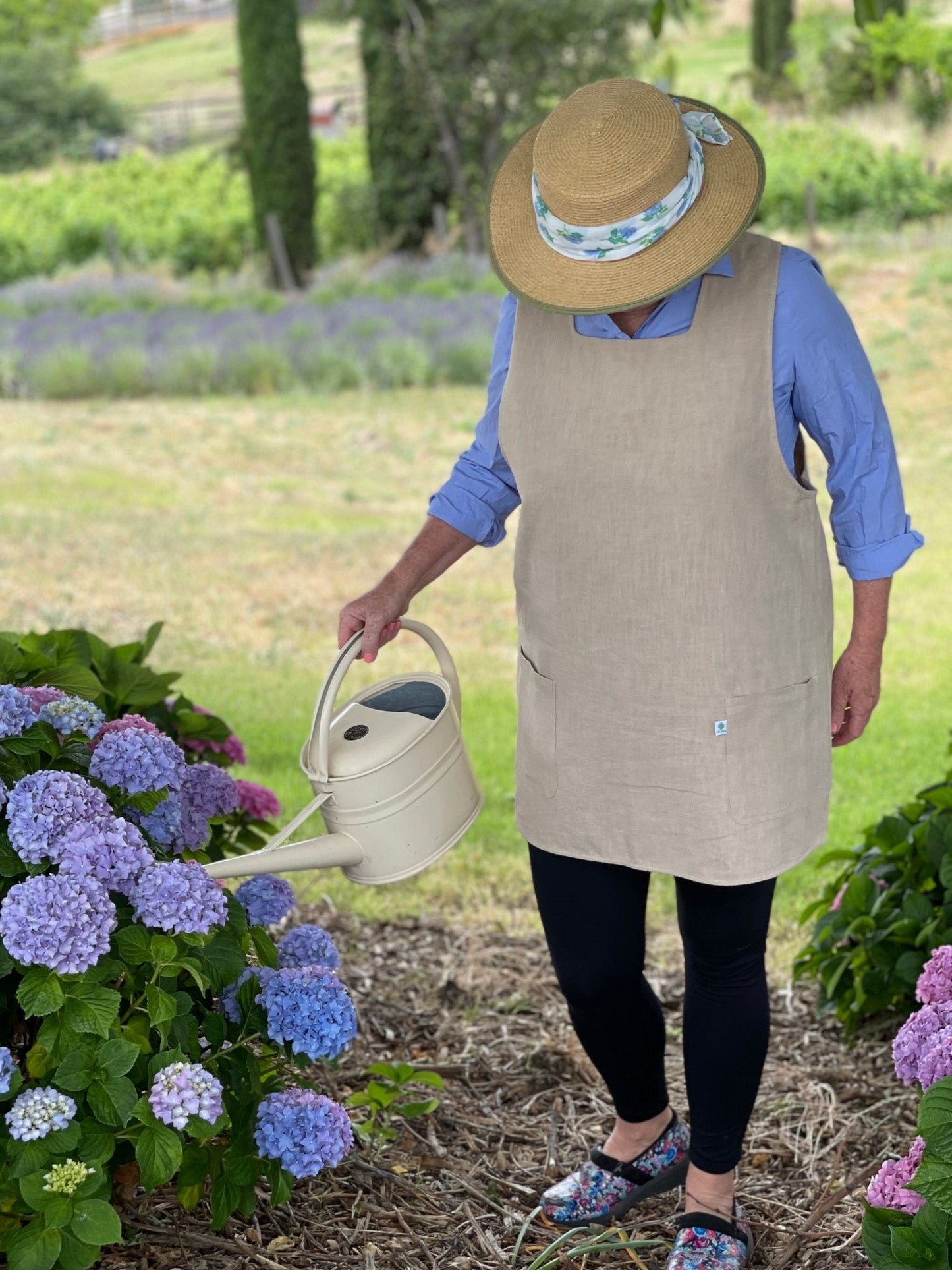 Linen Apron - French Style Crossback - Backwoods Auctions