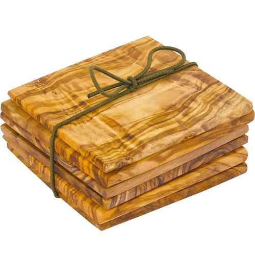 Olive Wood Coasters (Imported from Italy) - Set of 6 - Backwoods Auctions