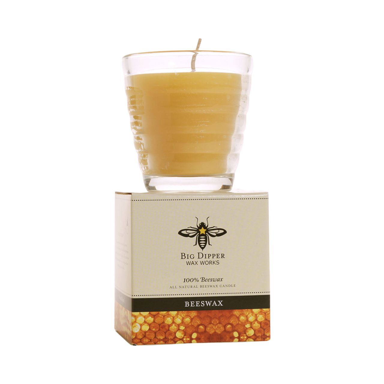Pure Beeswax Beehive Glass Candles - Backwoods Auctions
