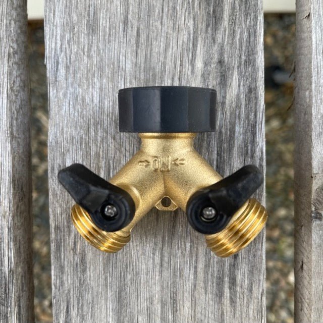 Two-way Brass Garden Hose Splitter - Backwoods Auctions