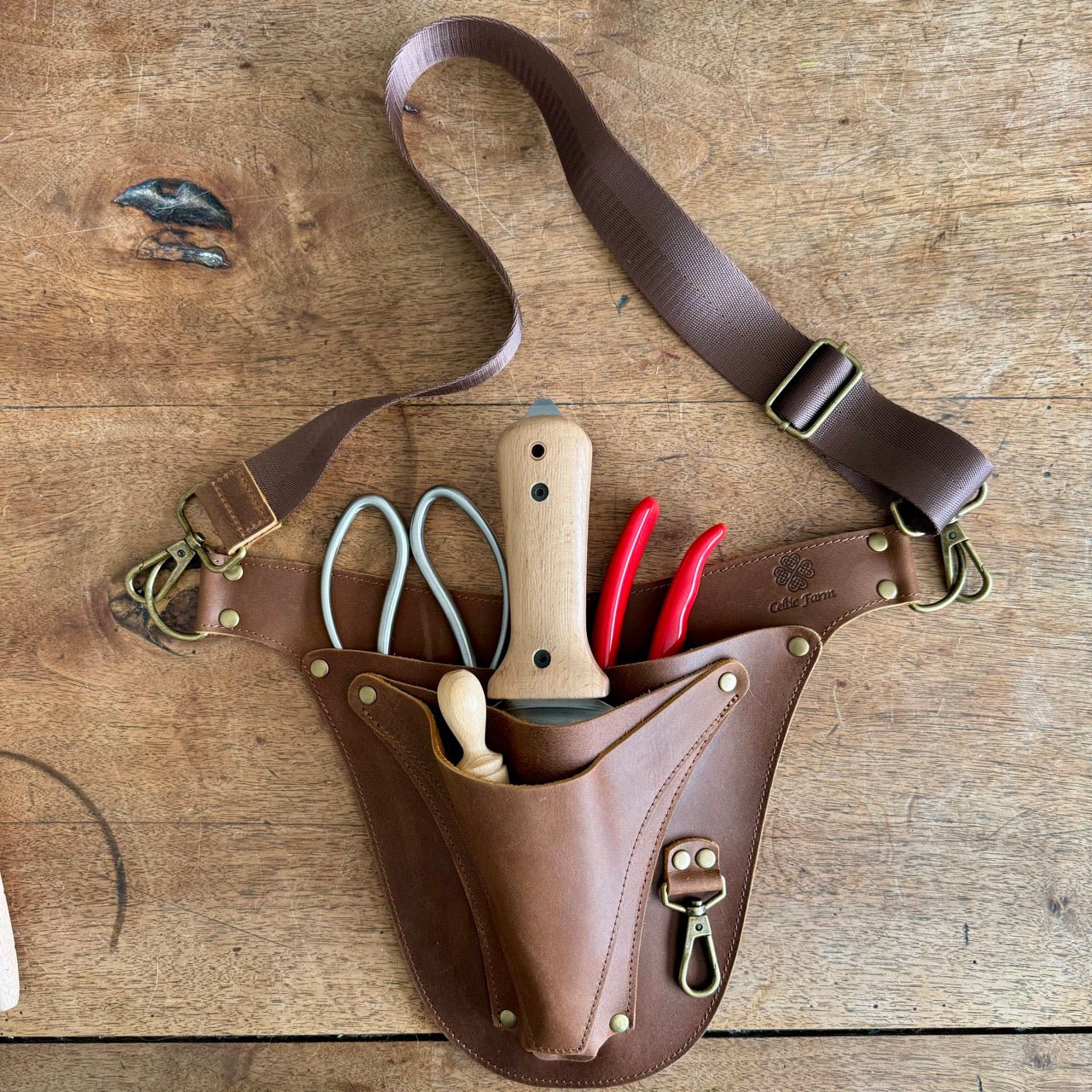 Ultimate Leather Garden Tool Belt & Holder - Extra Rivet Reinforced, Master Gardener Designed - Backwoods Auctions