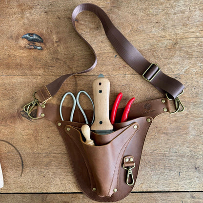 Ultimate Leather Garden Tool Belt & Holder - Extra Rivet Reinforced, Master Gardener Designed - Backwoods Auctions