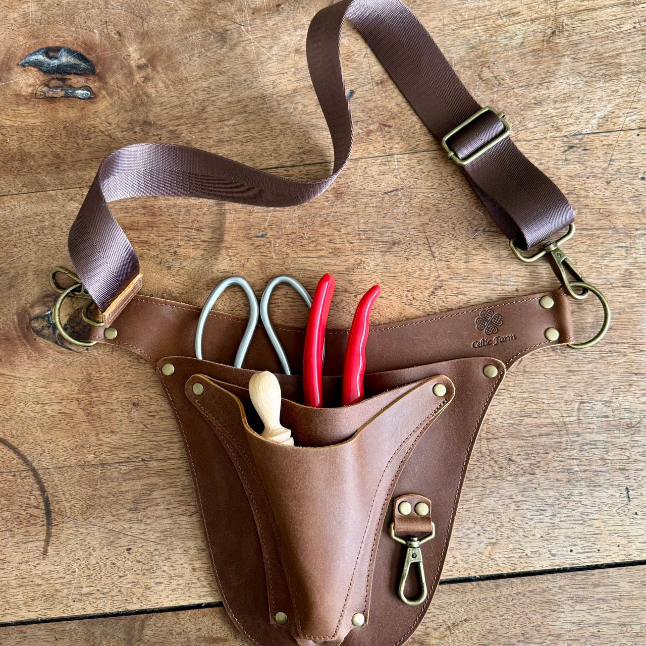 Ultimate Leather Garden Tool Belt & Holder - Extra Rivet Reinforced, Master Gardener Designed - Backwoods Auctions
