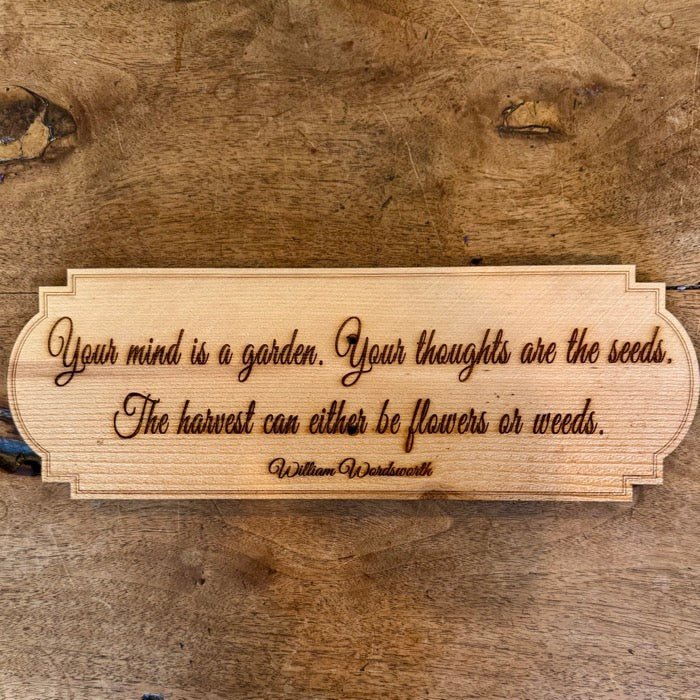 Wordsworth Poetic Garden Quote Sign - Made in USA with American Cedar - Backwoods Auctions